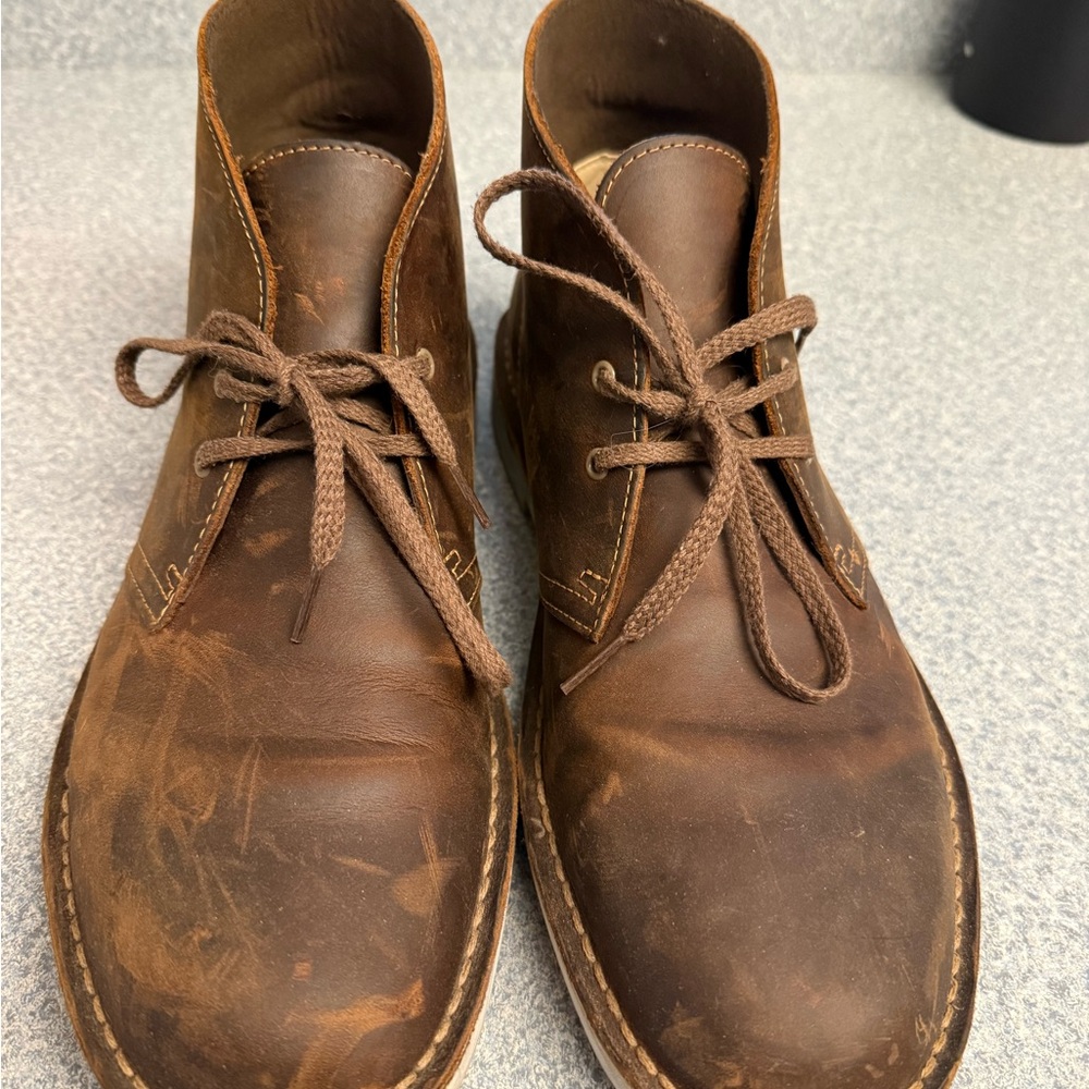 Clarks Rich Brown Leather Chukka Boots